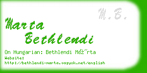 marta bethlendi business card